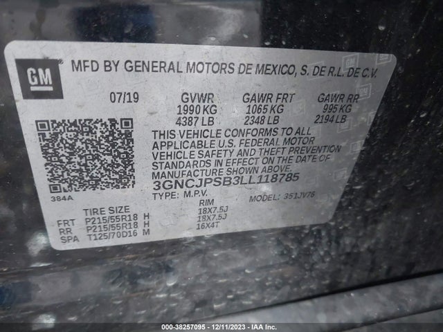 Chevrolet Trax Awd Lt 2020 3GNCJPSB3LL118785 Image 9