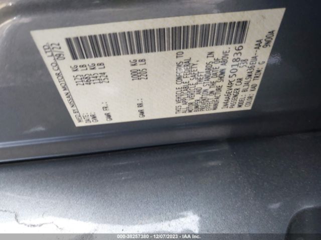1N4AA6EV4PC501836 Nissan Maxima Sr Xtronic Cvt