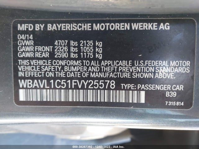 BMW X1 Xdrive28i 2015 WBAVL1C51FVY25578 Image 9