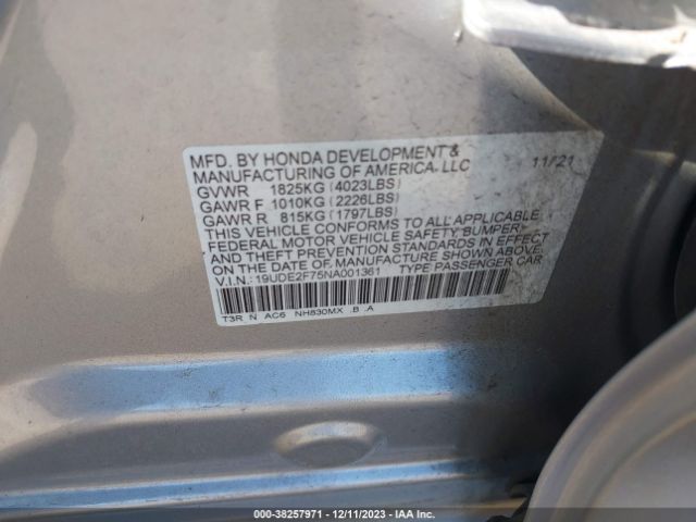 19UDE2F75NA001361 Acura Ilx Premium Package