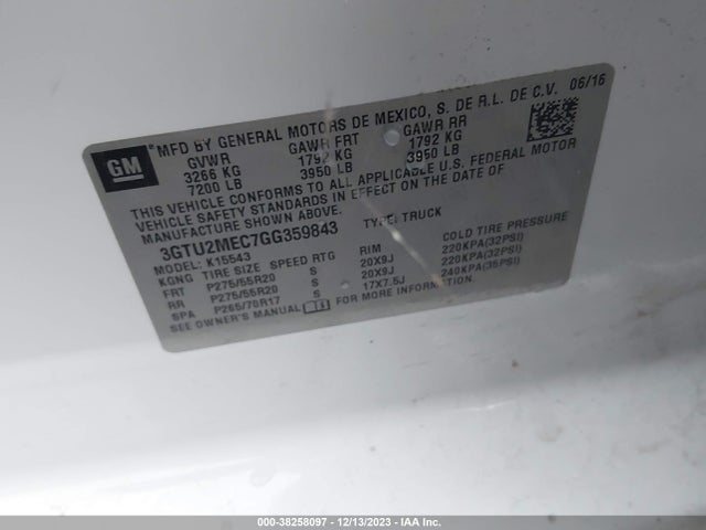 GMC Sierra 1500 Sle 2016 3GTU2MEC7GG359843 Image 9