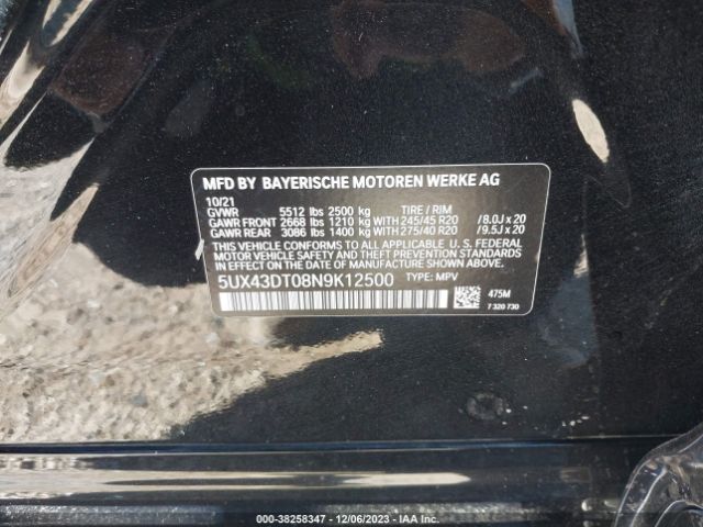 5UX43DT08N9K12500 BMW X4 M40i