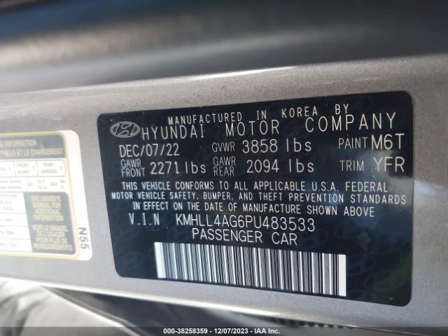 KMHLL4AG6PU483533 Hyundai ELANTRA SE