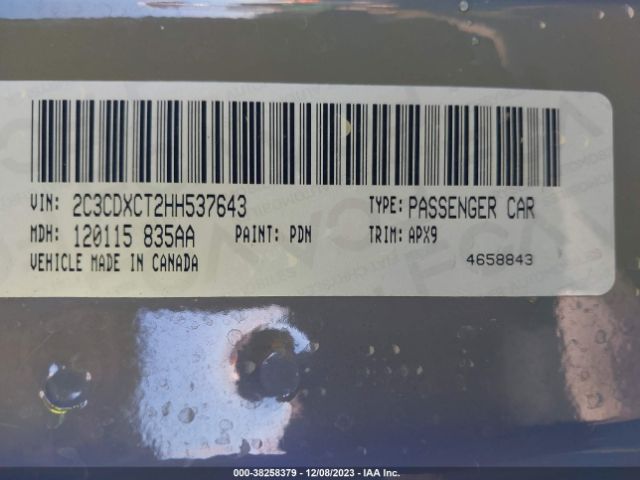 2C3CDXCT2HH537643 Dodge Charger R/t Rwd