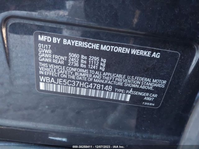 WBAJE5C37HG478148 BMW 540I