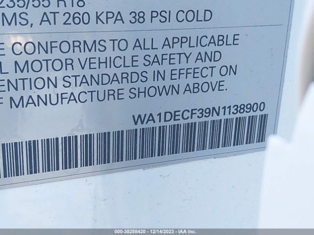 WA1DECF39N1138900 Audi Q3 Premium 45 Tfsi S Line Quattro Tiptronic