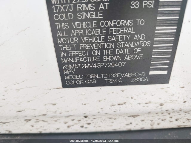 Nissan ROGUE SV 2016 KNMAT2MV4GP729407 Image 9