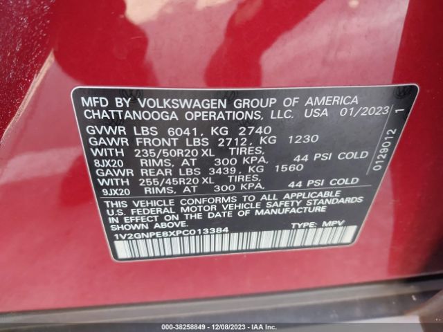 1V2GNPE8XPC013384 Volkswagen Id.4 Awd Pro S/awd Pro S Plus