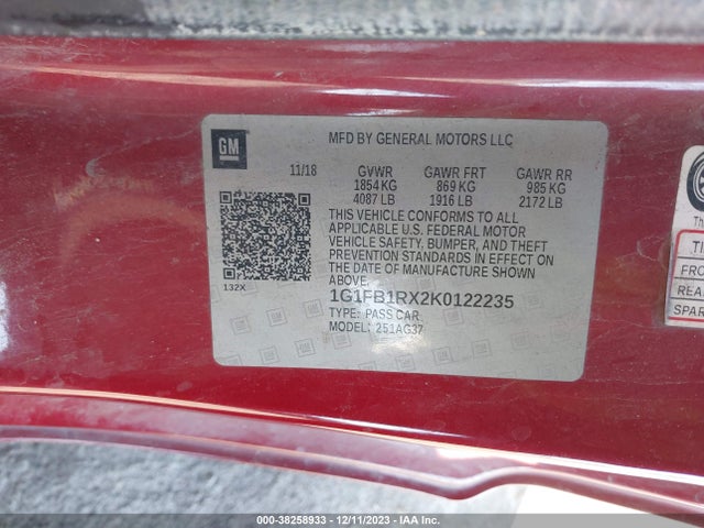 Chevrolet Camaro 1ls 2019 1G1FB1RX2K0122235 Image 9