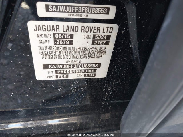 2015 JAGUAR XF SAJWJ0FF3F8U88553 Photo 8