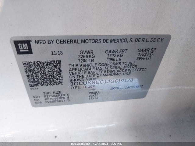 Chevrolet Silverado 1500 2lz 2018 3GCUKSEC1JG619178 Image 9