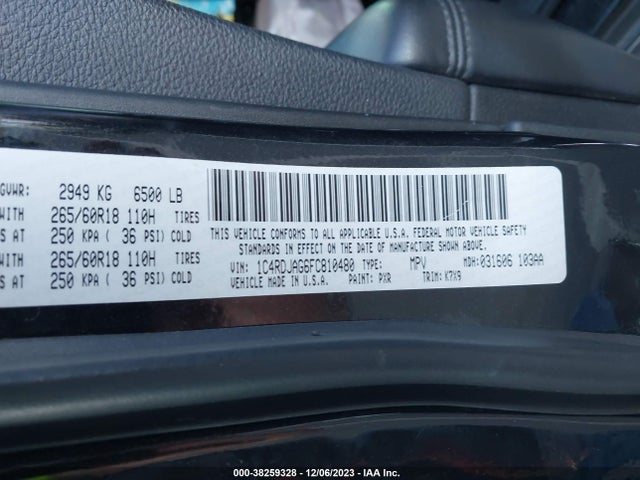 Dodge Durango Sxt 2015 1C4RDJAG6FC810480 Image 9