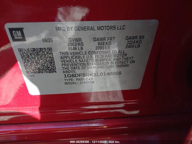 1G6DF5RK1L0140065 Cadillac Ct4 Premium Luxury