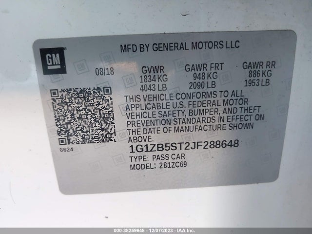 Chevrolet Malibu 1ls 2018 1G1ZB5ST2JF288648 Image 9