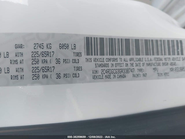 Dodge Grand Caravan Sxt 2016 2C4RDGCG3GR338747 Image 9