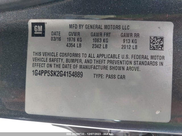 1G4PP5SK2G4154889 Buick Verano