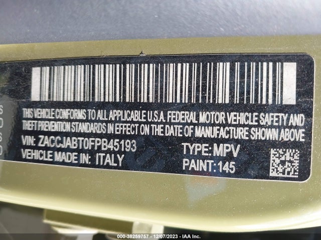 ZACCJABT0FPB45193 Jeep Renegade Latitude