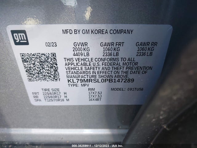 Chevrolet Trailblazer Awd Lt 2023 KL79MRSL0PB147289 Image 9