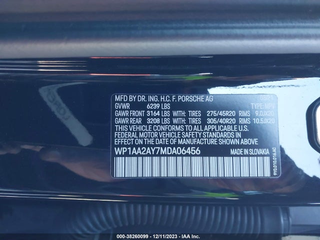 2021 PORSCHE CAYENNE WP1AA2AY7MDA06456 Photo 8