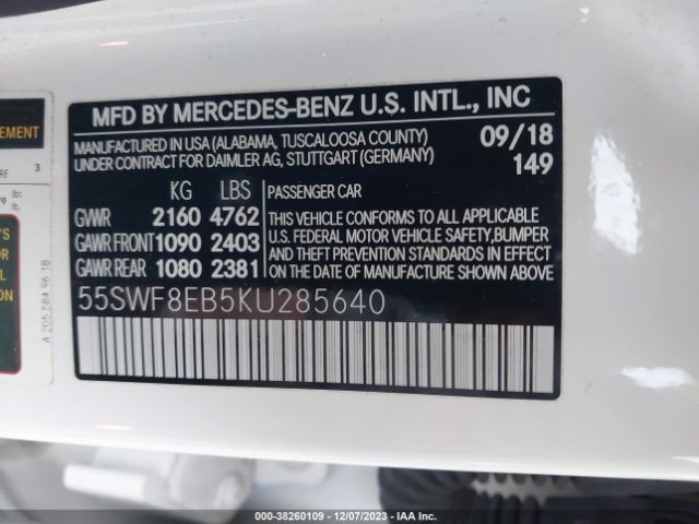 2019 MERCEDES-BENZ C 300 55SWF8EB5KU285640 Photo 8