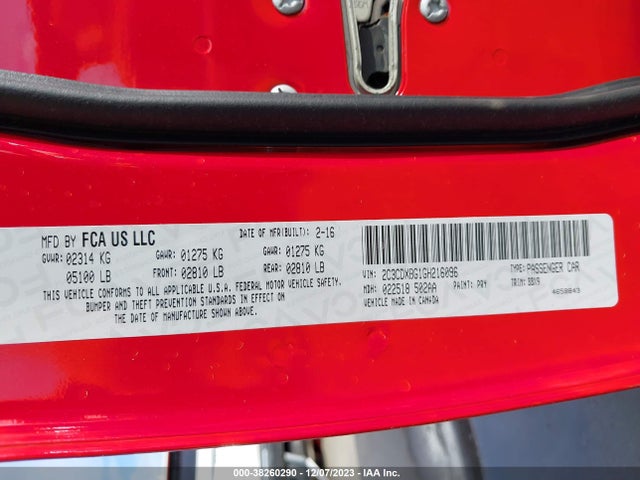 Dodge Charger Se 2016 2C3CDXBG1GH216096 Image 9