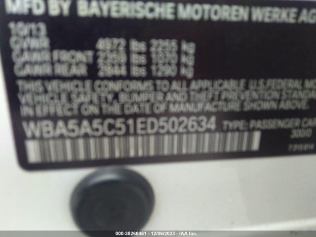 BMW 528I 2014 WBA5A5C51ED502634 Image 9