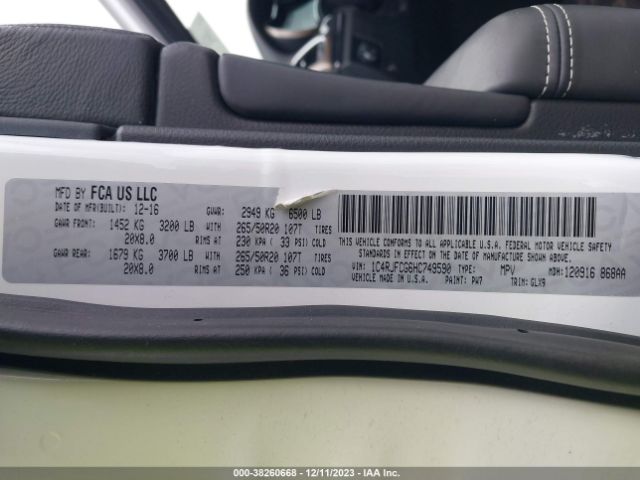 2017 JEEP GRAND CHEROKEE 1C4RJFCG6HC749590 Photo 8