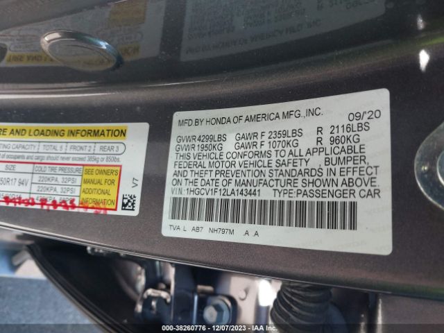1HGCV1F12LA143441 Honda ACCORD LX