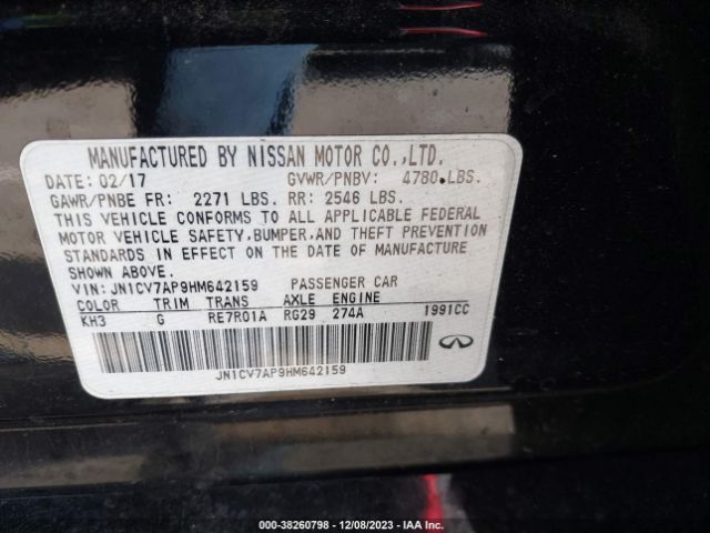 JN1CV7AP9HM642159 Infiniti Q50 2.0t Base