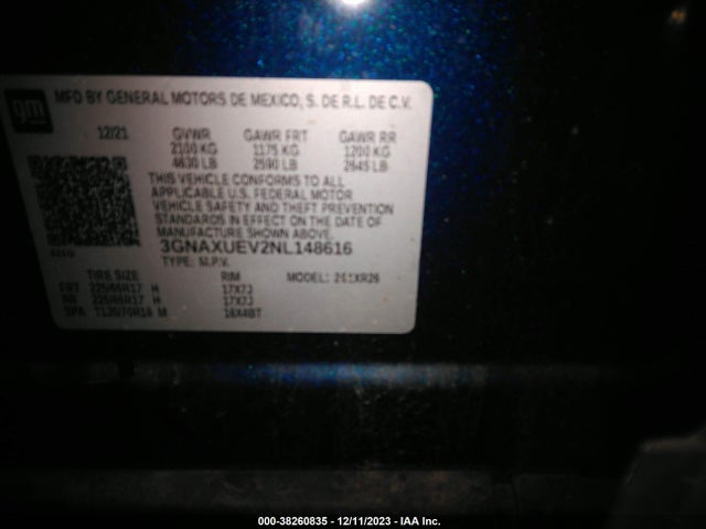 Chevrolet Equinox Awd Lt 2022 3GNAXUEV2NL148616 Image 9
