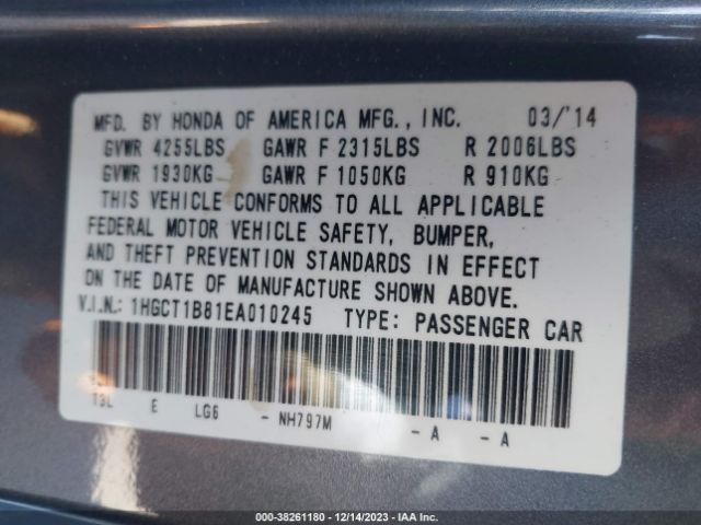 1HGCT1B81EA010245 Honda Accord Ex-l