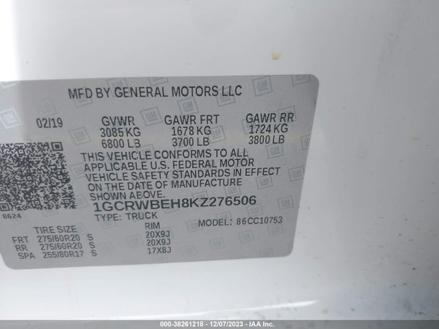 Chevrolet Silverado 1500 Silverado Custom 2019 1GCRWBEH8KZ276506 Image 9