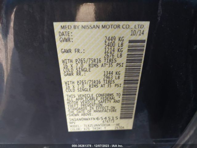 5N1AN0NWXFN654515 Nissan Xterra Pro-4x