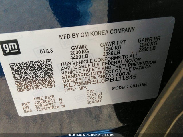 Chevrolet Trailblazer Awd Lt 2023 KL79MRSL0PB111845 Image 9