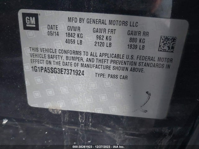 Chevrolet Cruze Ls Auto 2014 1G1PA5SG3E7371924 Image 9