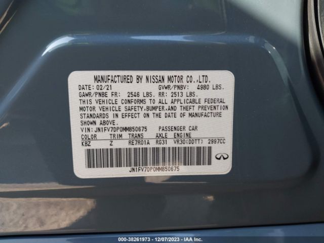 JN1FV7DP0MM850675 Infiniti Q50 Red Sport 400