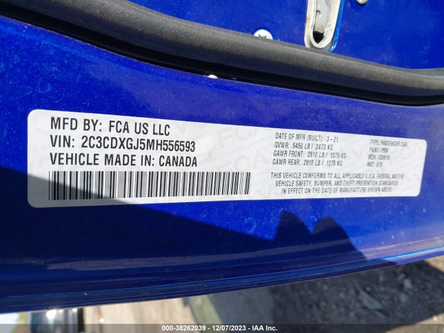 Dodge Charger Scat Pack Rwd 2021 2C3CDXGJ5MH556593 Image 9