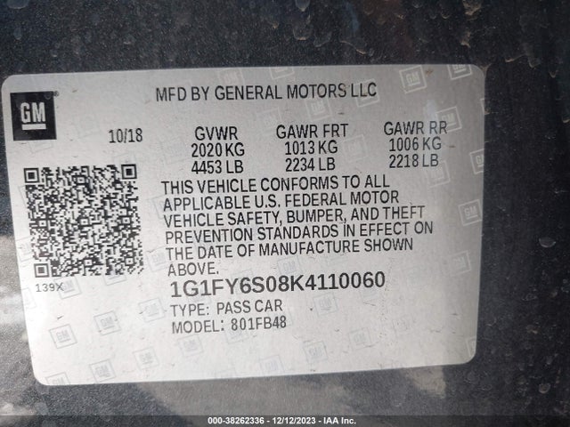 Chevrolet BOLT EV LT 2019 1G1FY6S08K4110060 Image 9