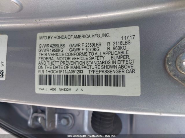 1HGCV1F11JA051203 Honda ACCORD LX