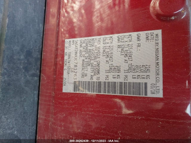 Nissan ROGUE SV 2018 5N1AT2MVXJC781263 Image 9