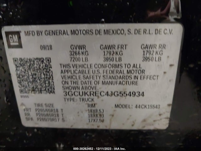 Chevrolet Silverado 1500 2lt 2018 3GCUKREC4JG554934 Image 9