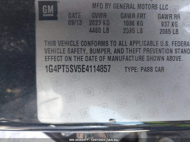 Buick Verano Premium Group 2014 1G4PT5SV5E4114857 Image 9