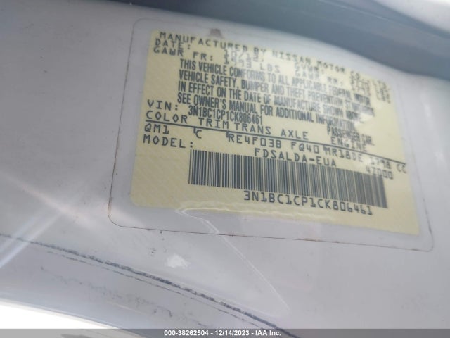 2012 NISSAN VERSA 1.8 S VIN: 3N1BC1CP1CK806461