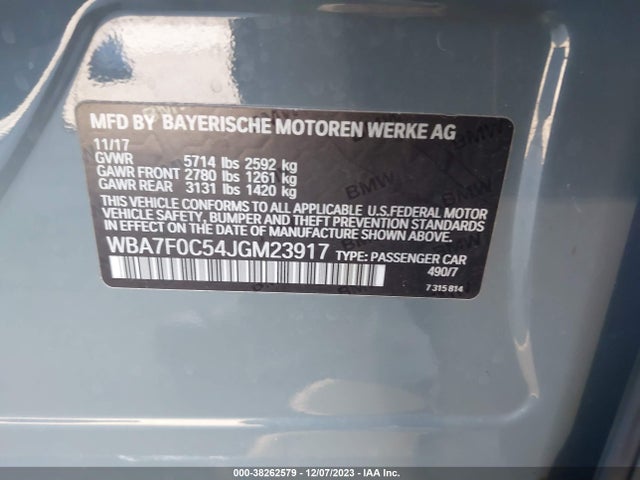 BMW 750i 2018 WBA7F0C54JGM23917 Image 9