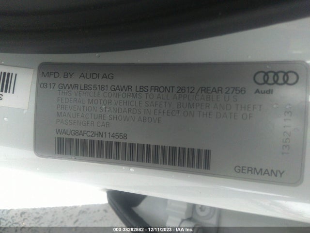 WAUG8AFC2HN114558 Audi A6 2.0t Premium