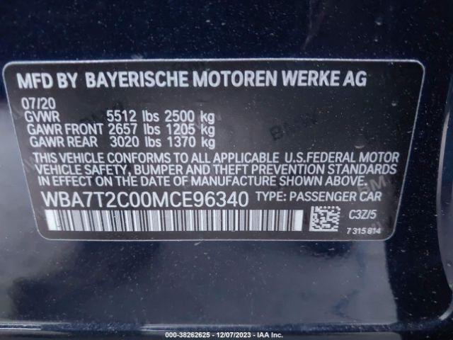 WBA7T2C00MCE96340 BMW 7 Series 740i