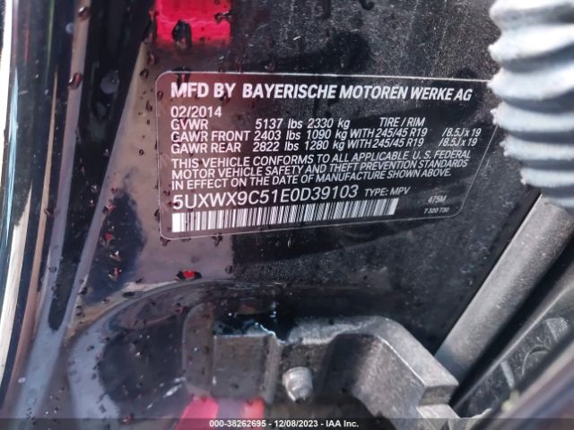5UXWX9C51E0D39103 BMW X3 Xdrive28i
