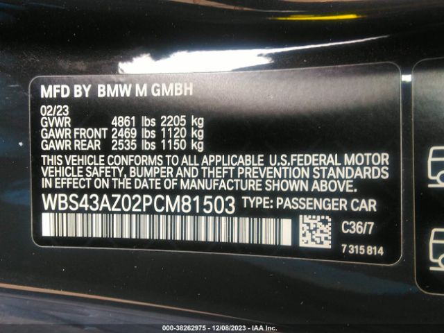 2023 BMW M4 WBS43AZ02PCM81503 Photo 8
