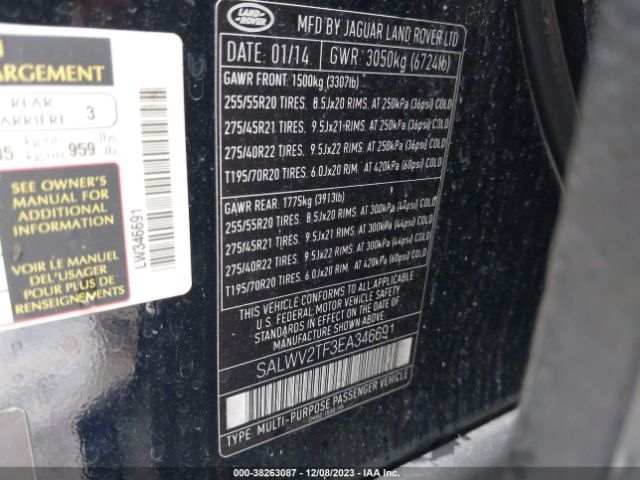 SALWV2TF3EA346691 Land Rover Range Rover Sport 5.0l V8 Supercharged Autobiography