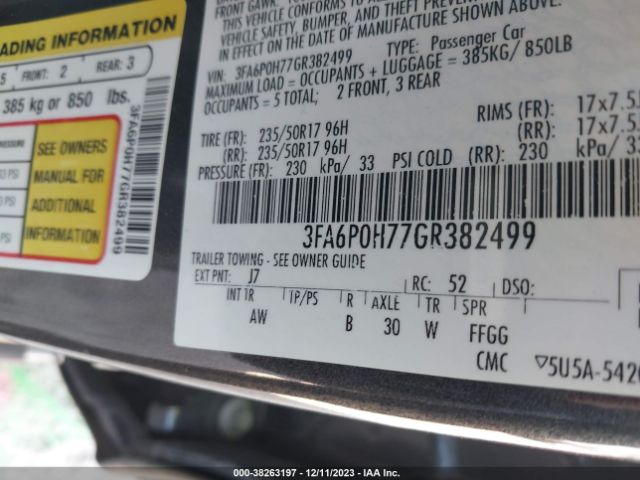 3FA6P0H77GR382499 Ford FUSION SE